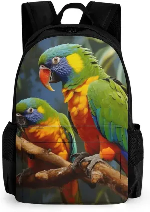 Laptop Backpack for Women Men Daypack Bird Parrot Painting Backpacks Computer Bag Travel Laptop Bag Casual Work Bag