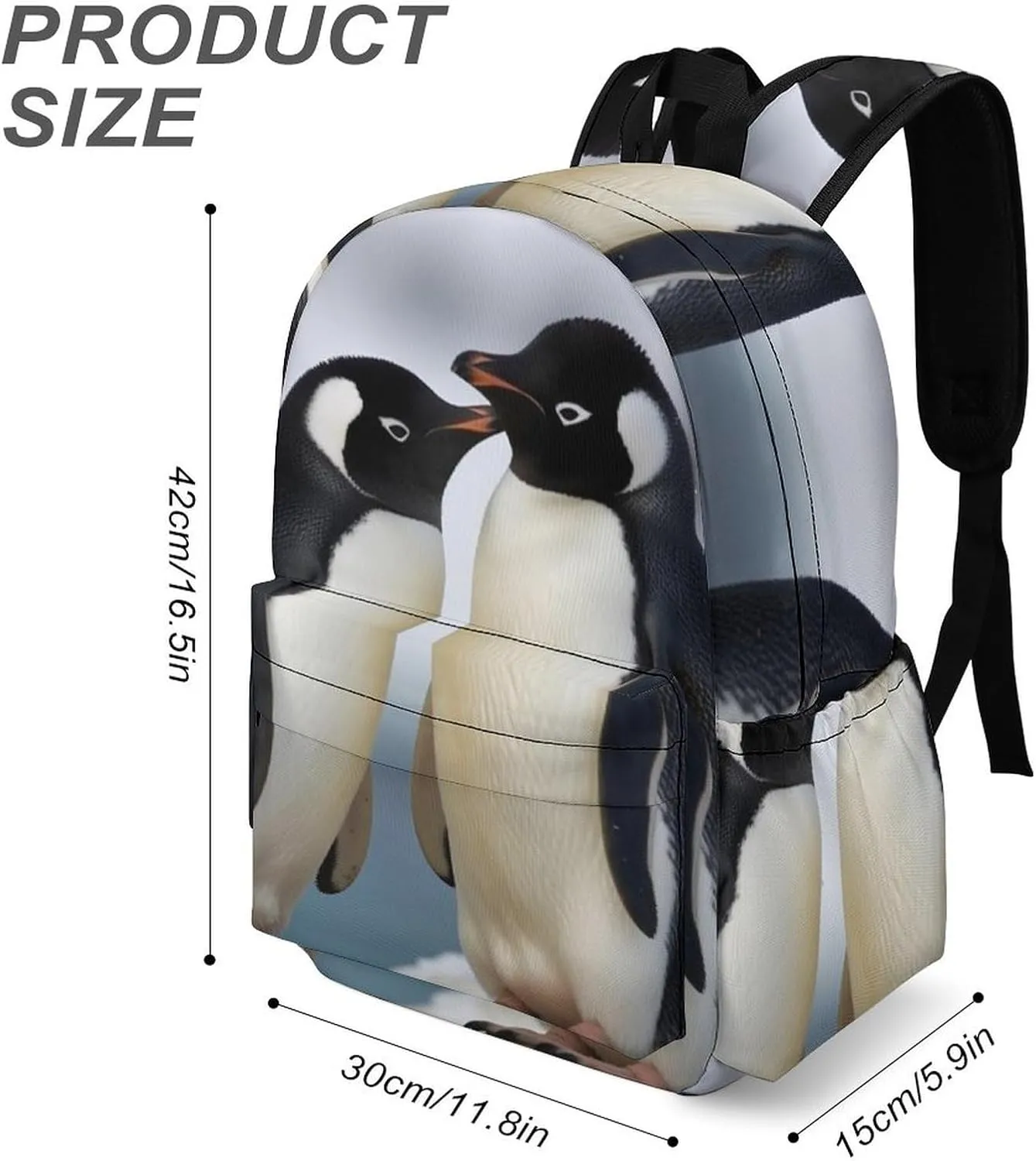 Laptop Backpack for Women Men Daypack Waterproof I Love Penguins Computer Bag Business Work Bag for Travel