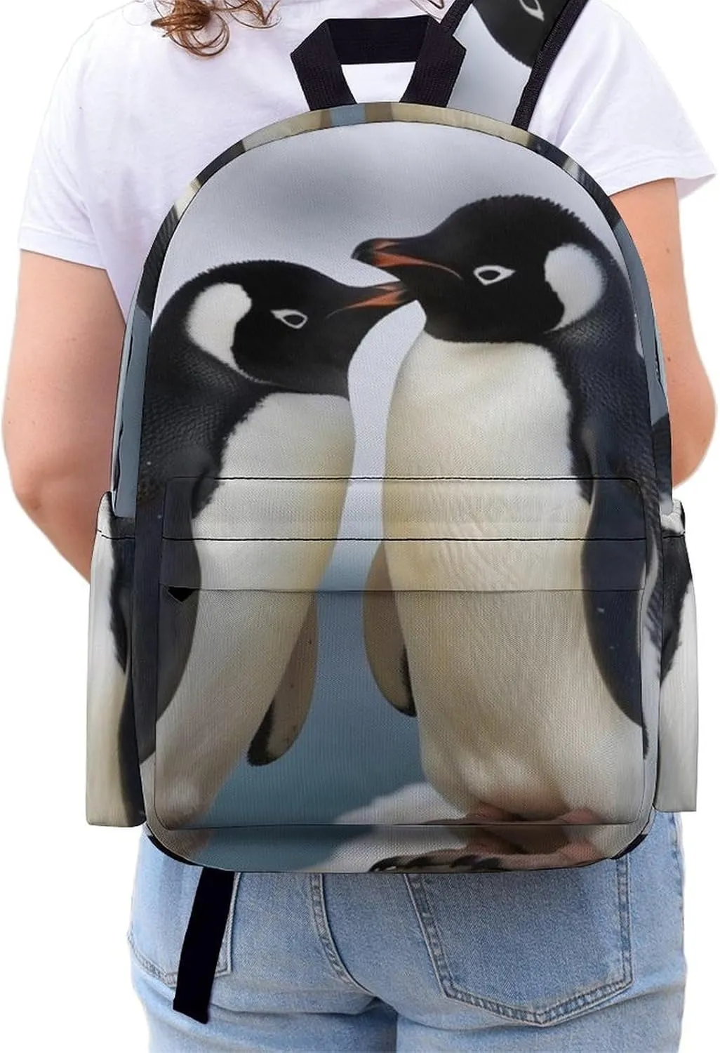 Laptop Backpack for Women Men Daypack Waterproof I Love Penguins Computer Bag Business Work Bag for Travel