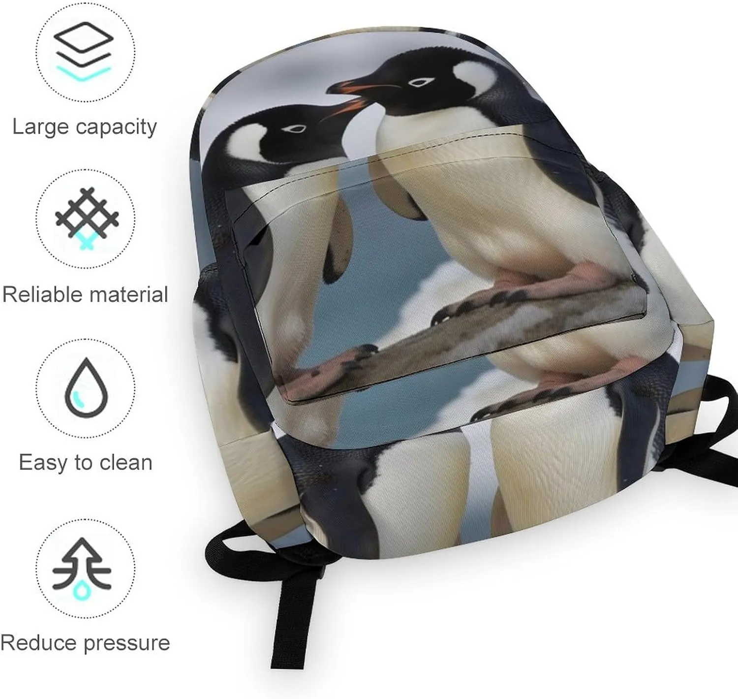 Laptop Backpack for Women Men Daypack Waterproof I Love Penguins Computer Bag Business Work Bag for Travel