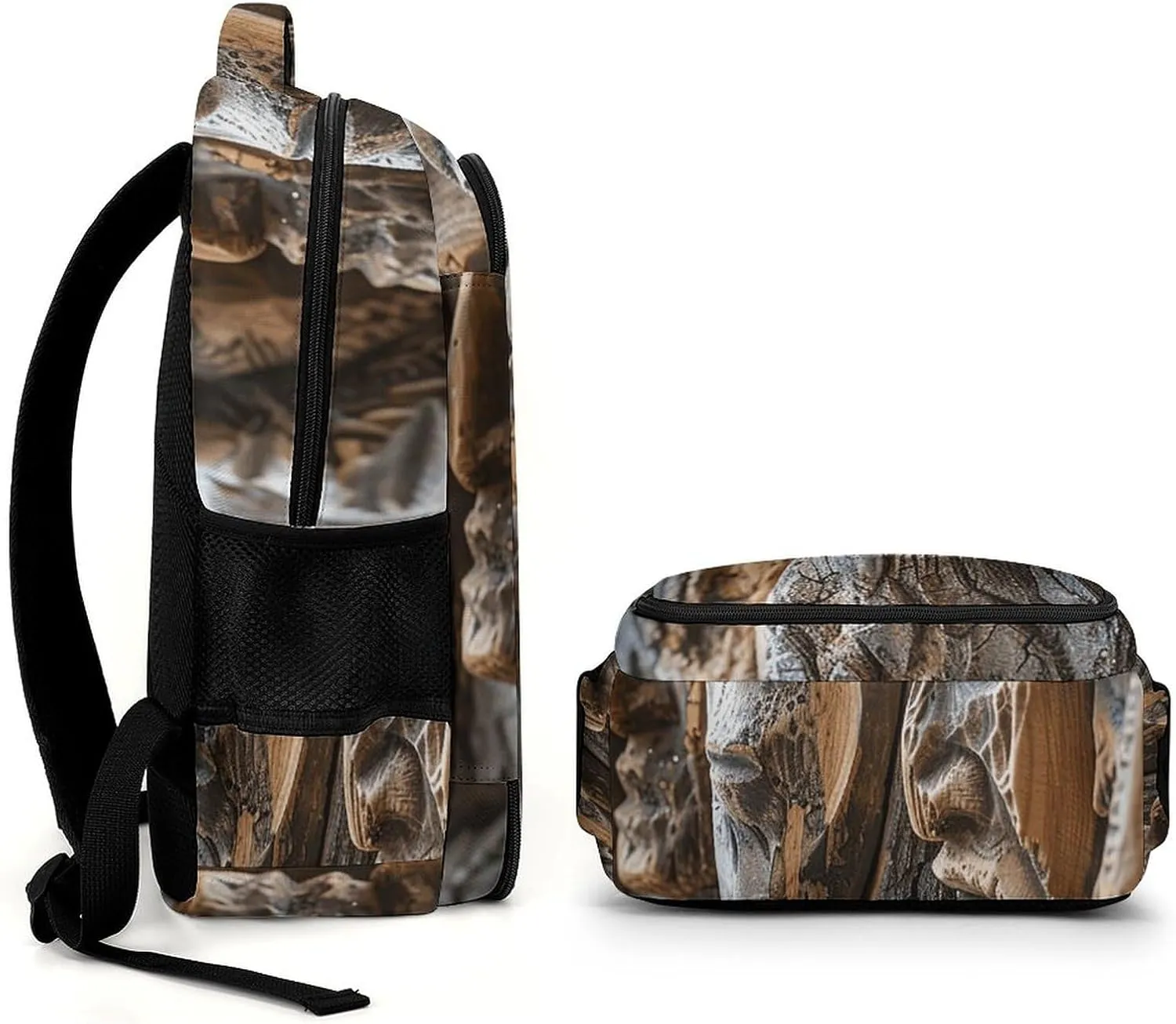 Laptop Backpack for Women Men Daypack Waterproof Wood Carving Texture Computer Bag Business Work Bag for Travel