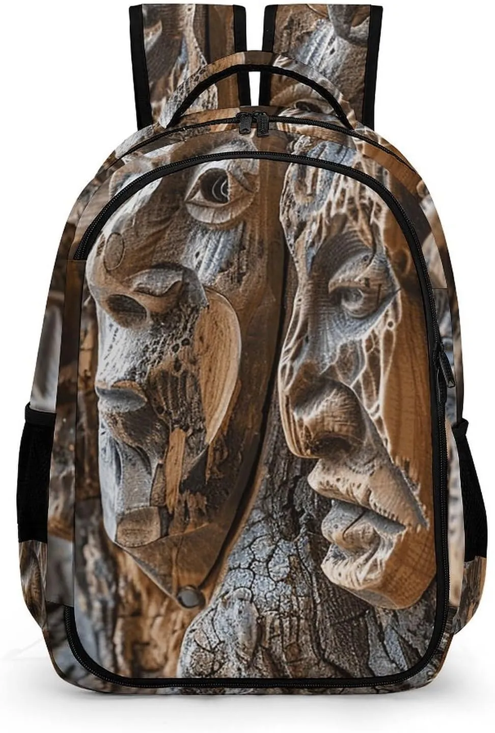 Laptop Backpack for Women Men Daypack Waterproof Wood Carving Texture Computer Bag Business Work Bag for Travel