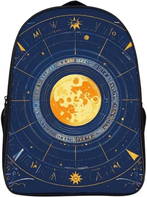 Laptop Backpack for Women Men Moon Phase Sun Zodiac Mystic Astrology Travel Backpack Business Backpack Computer Bag Casual Daypack