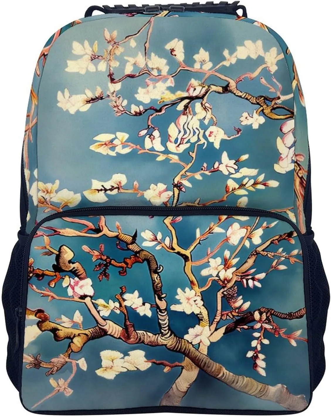 Laptop Backpack Pale White Flowers Daypack Computer Bag Travel Laptop Bag Casual Nurse Bag for Women Men