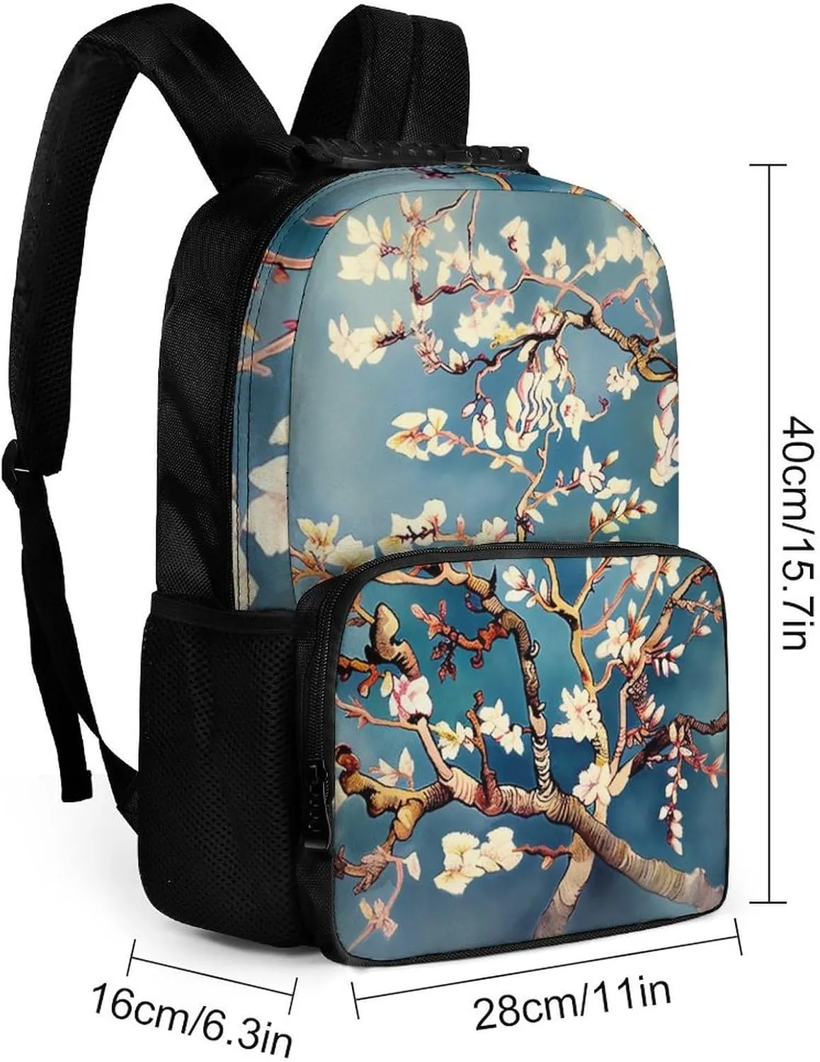 Laptop Backpack Pale White Flowers Daypack Computer Bag Travel Laptop Bag Casual Nurse Bag for Women Men