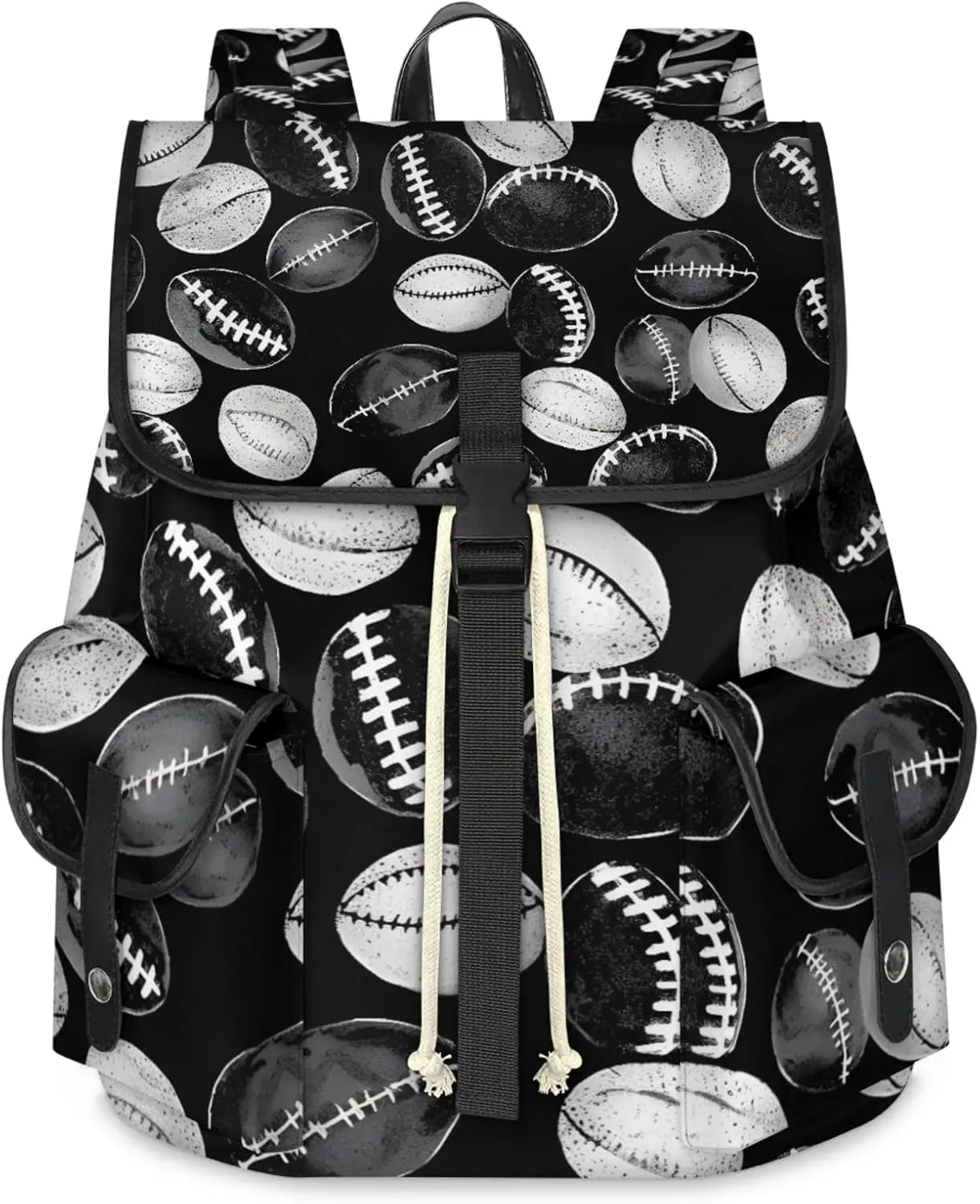 Laptop Backpacks Football Print Travel Backpack for Women Work Backpack Computer Bag for Business Travel Fits 15 Inch Laptop