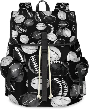 Laptop Backpacks Football Print Travel Backpack for Women Work Backpack Computer Bag for Business Travel Fits 15 Inch Laptop