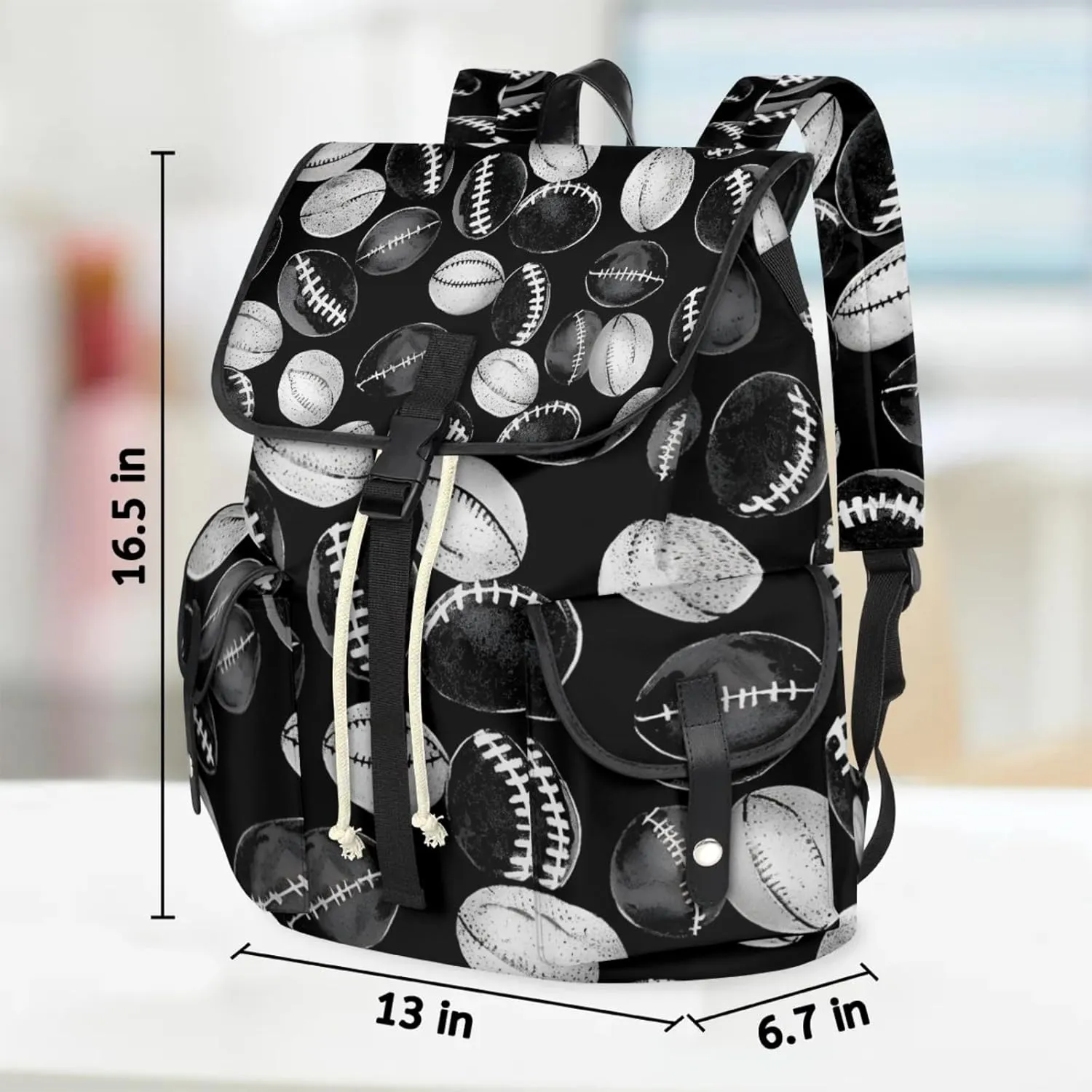 Laptop Backpacks Football Print Travel Backpack for Women Work Backpack Computer Bag for Business Travel Fits 15 Inch Laptop