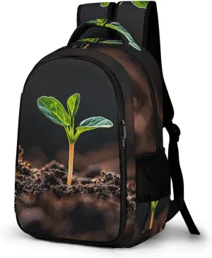 Laptop Travel Backpacks for Women Men,A Seedling Sprouts Printed Computer Bags Travel Work Rucksack Ergonomic Shoulder Straps