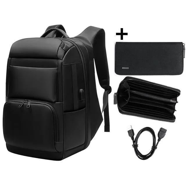 Large capacity men's backpacks USB interface Shoulders Anti-theft Travel Backpack 15-17 inch waterproof laptop backpack