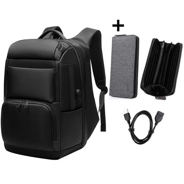 Large capacity men's backpacks USB interface Shoulders Anti-theft Travel Backpack 15-17 inch waterproof laptop backpack