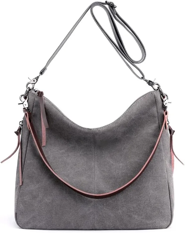 Large Capacity Messenger Satchel Tote Handbag Crossbody for Women Canvas Shoulder Purse