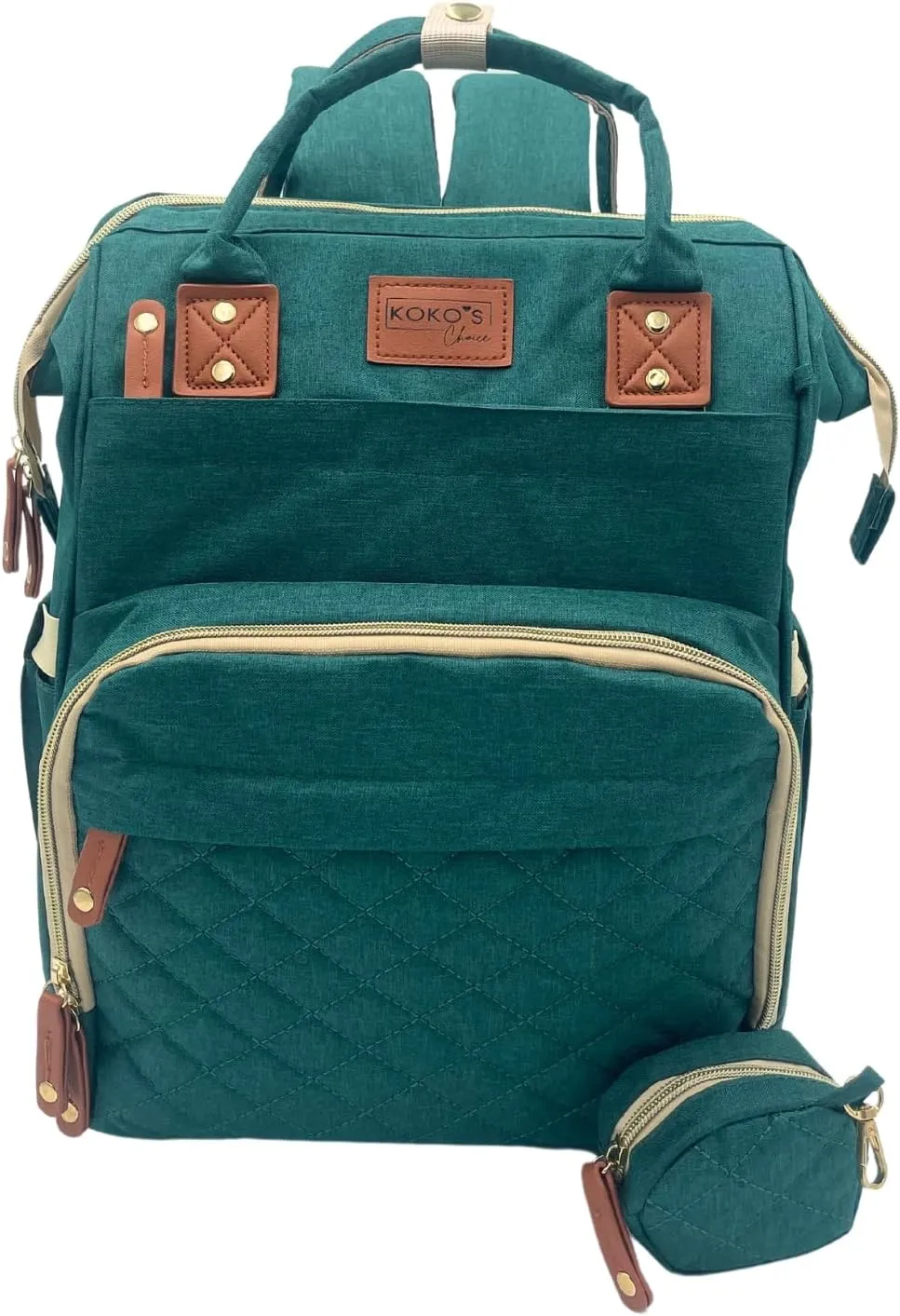 Large Diaper Bag Backpack with Adjustable Straps for Parents and Babysitters | Multifunctional, Water-Resistant Travel Diaper Bag with Insulated Pockets | 15lb Capacity | Turquoise