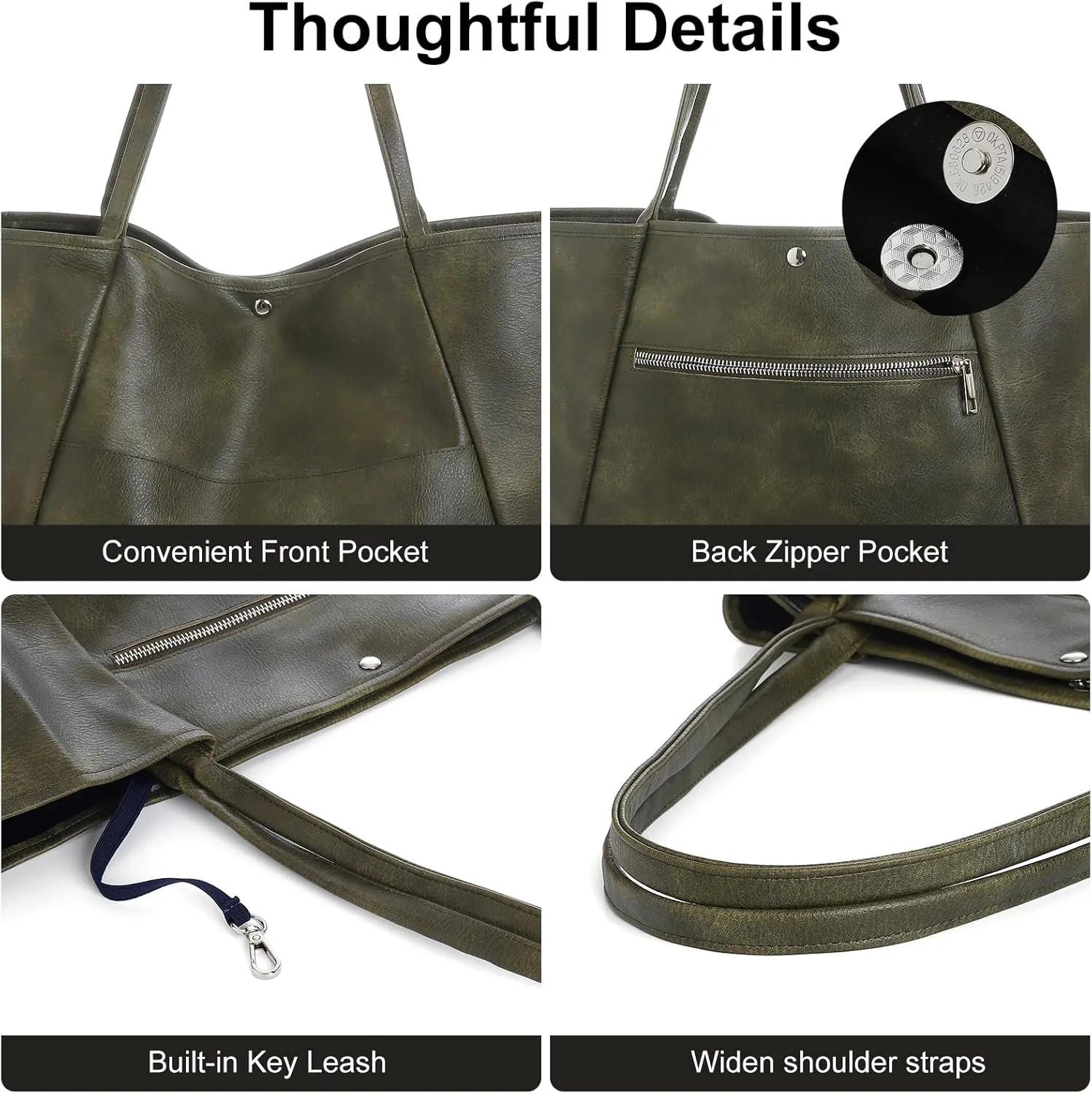 Large Tote Bag for Women Work 25L Travel Vegan Leather Ladies Handbags Weekender Purses