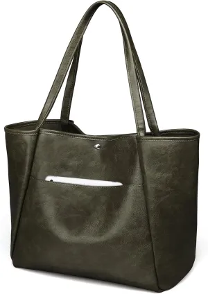 Large Tote Bag for Women Work 25L Travel Vegan Leather Ladies Handbags Weekender Purses