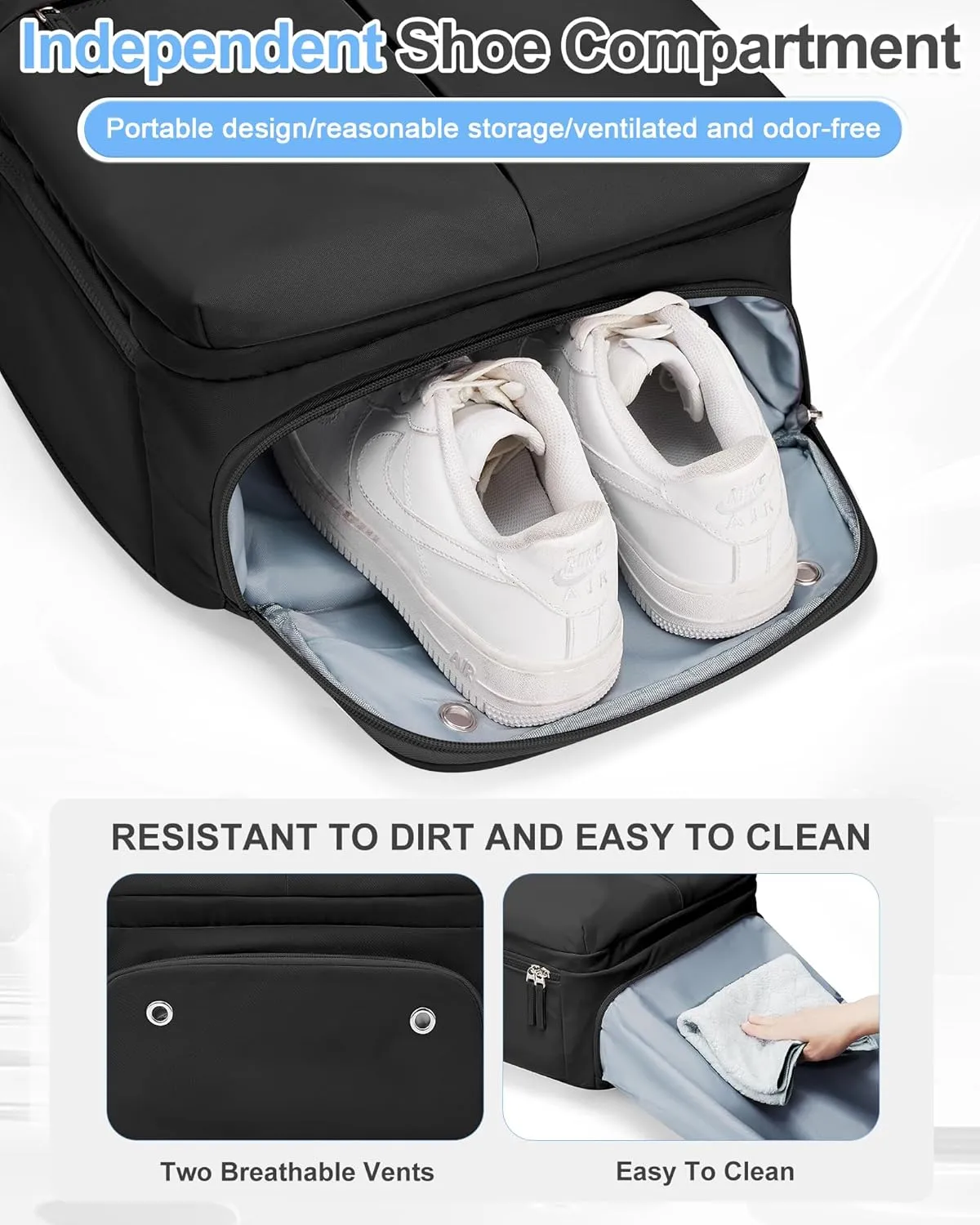 Large Travel Backpack Carry On Flight Approved for Women Men Carry On Backpack for Airplanes Mochila De Viaje Suitcase Backpack for Travel Personal Item Backpack Black