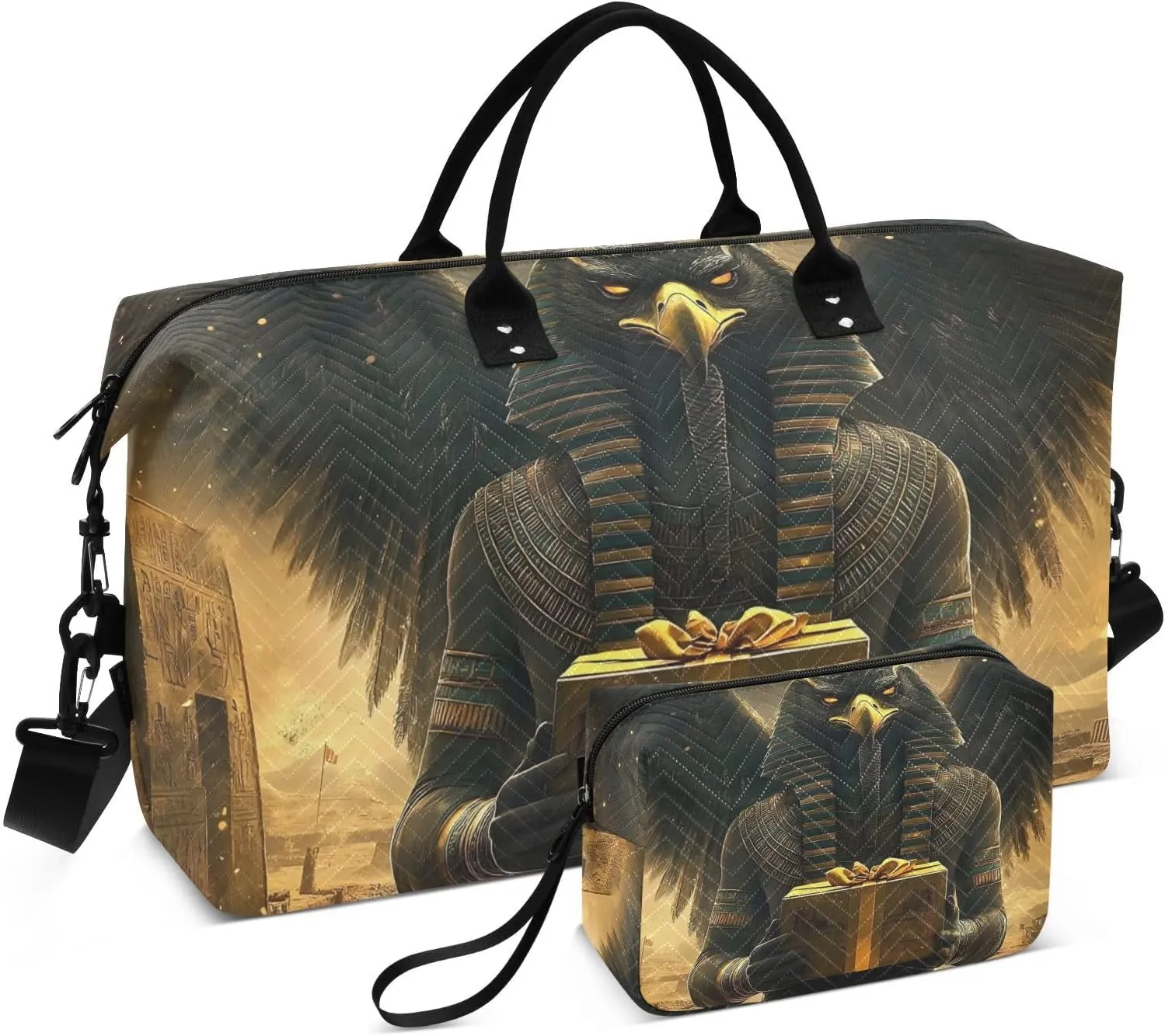 Large Travel Duffel Bag, Abstract Bird Wings Sport Tote Gym Bag, Shoulder Weekender Overnight Bag for Women Men, Carry On Luggage with Toiletry Bag