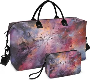 Large Travel Duffel Bag, Nebula Starry Sky Galaxy Sports Tote Gym Bag, Shoulder Weekender Overnight Bag for Women Men, Carry On Luggage with Toiletry Bags