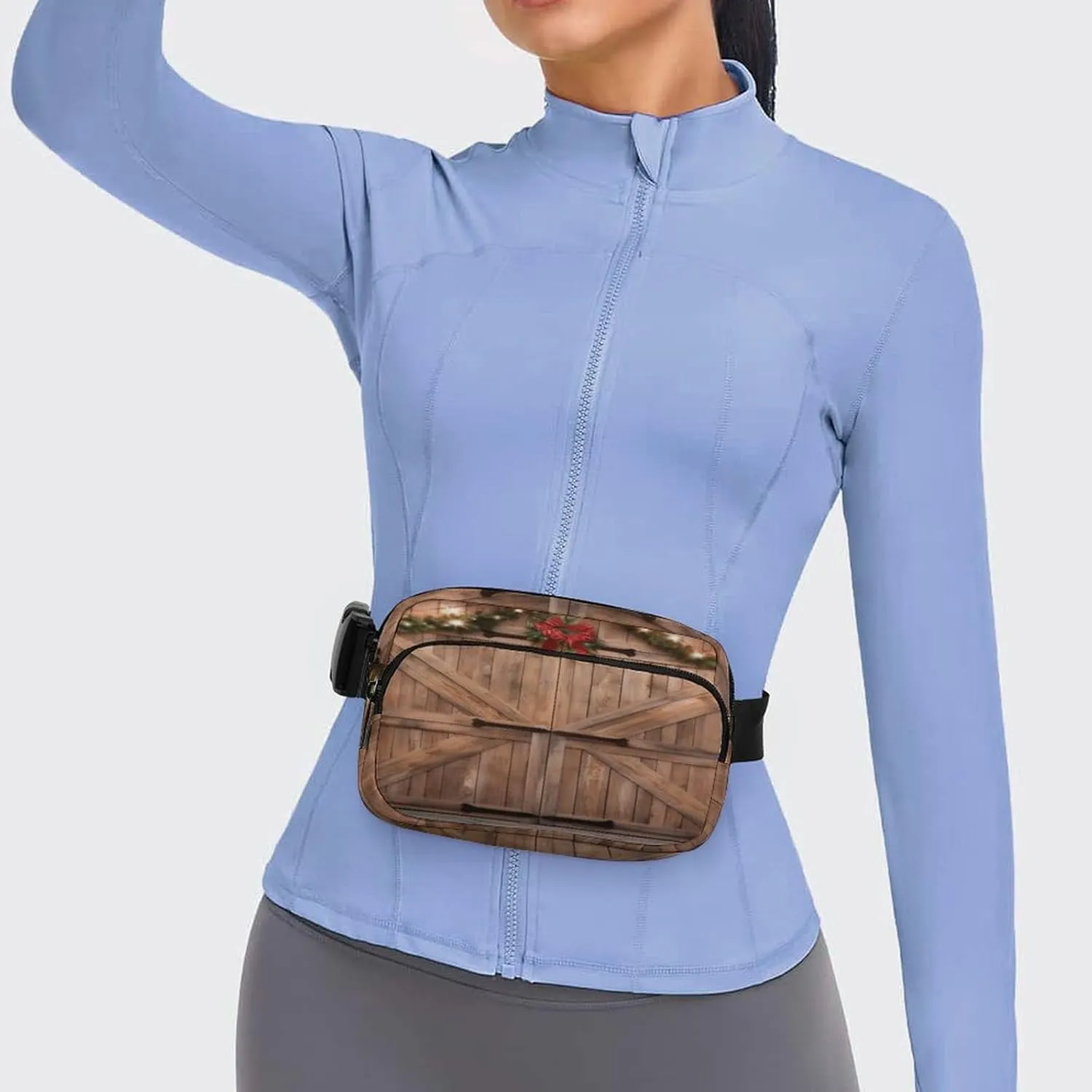 Large Waist Packs with Adjustable Strap,Christmas Barn Door CrossBody Fanny Pack Casual Bag for Travel Sports Running Hiking