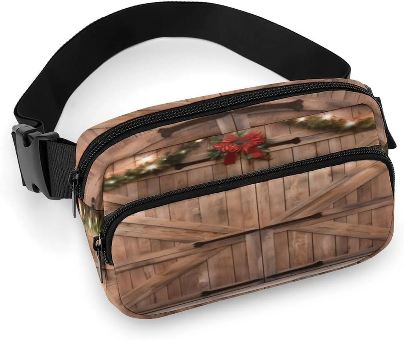 Large Waist Packs with Adjustable Strap,Christmas Barn Door CrossBody Fanny Pack Casual Bag for Travel Sports Running Hiking