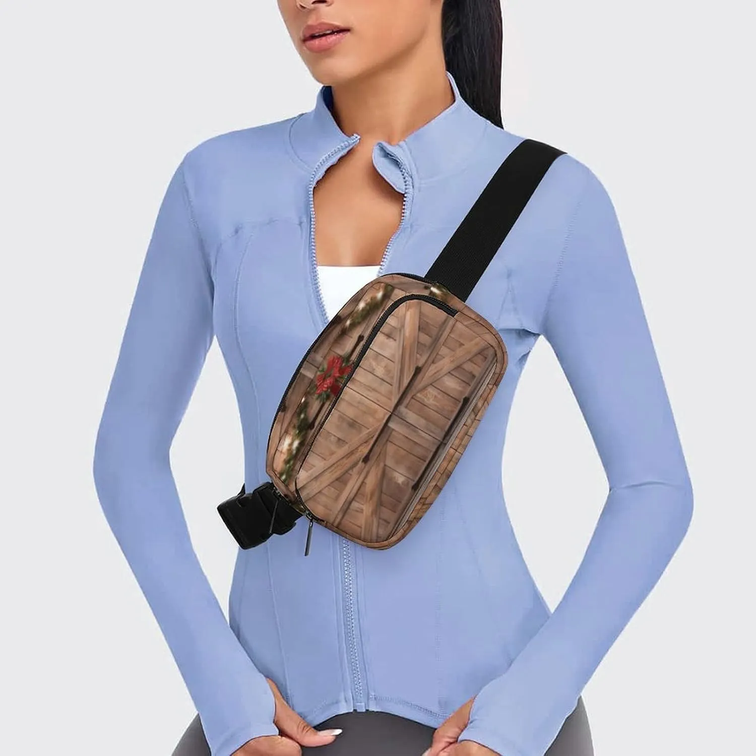 Large Waist Packs with Adjustable Strap,Christmas Barn Door CrossBody Fanny Pack Casual Bag for Travel Sports Running Hiking