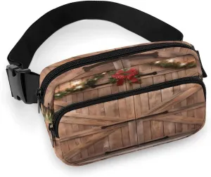 Large Waist Packs with Adjustable Strap,Christmas Barn Door CrossBody Fanny Pack Casual Bag for Travel Sports Running Hiking