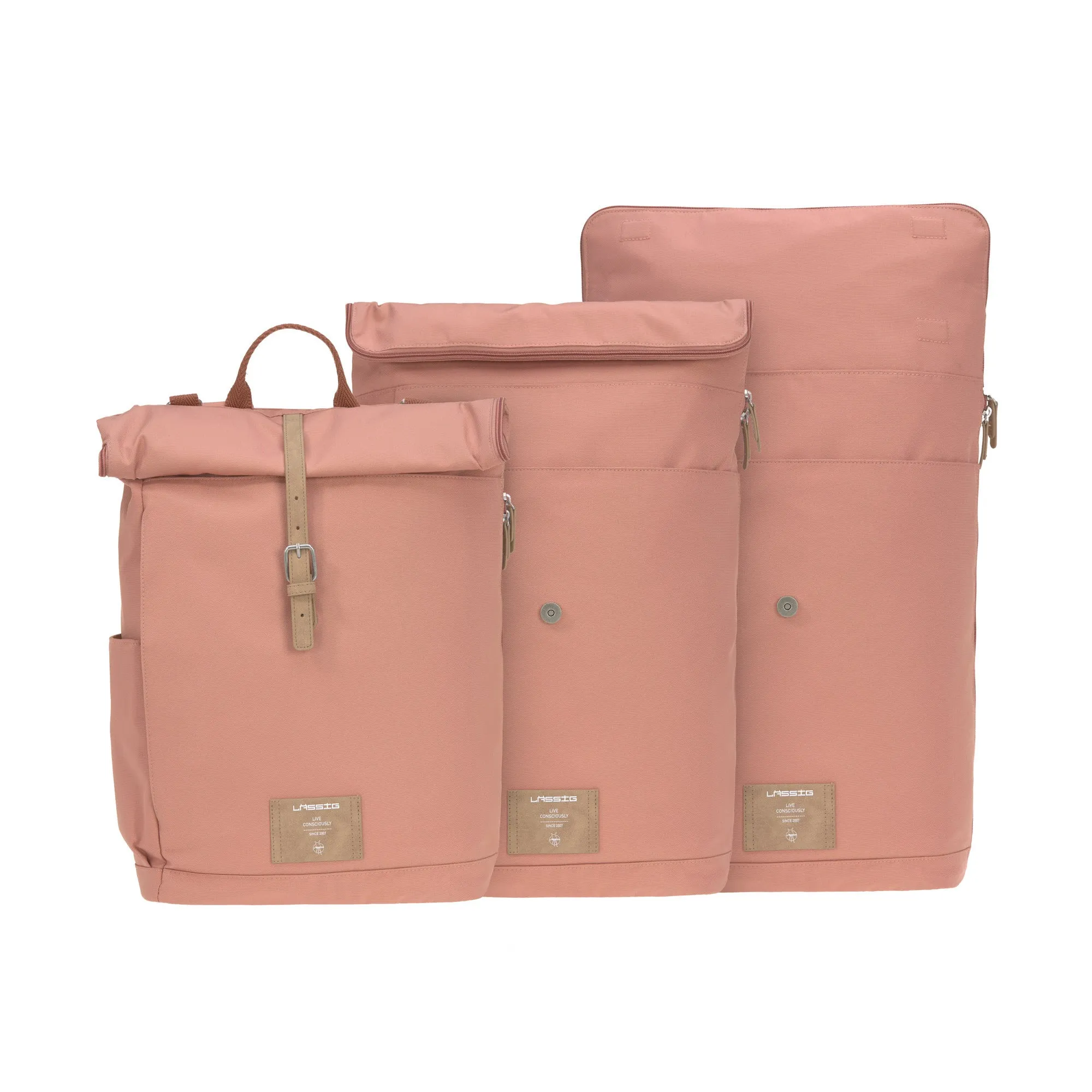 Lassig Rolltop Nappy Backpack - Cinnamon