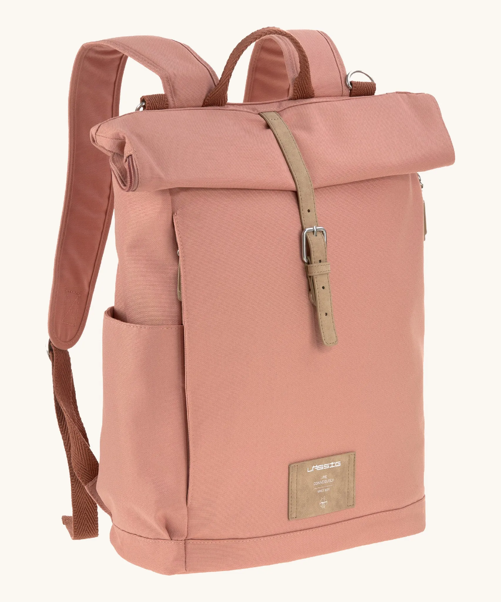 Lassig Rolltop Nappy Backpack - Cinnamon