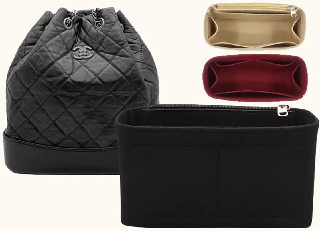 Lckaey Felt Purse Organizer Insert for gabrielle backpack organizer gabrielle tramp bag lining Insert 2074black-S