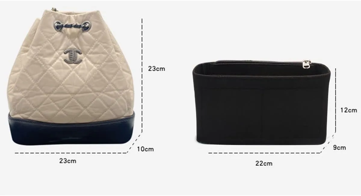 Lckaey Felt Purse Organizer Insert for gabrielle backpack organizer gabrielle tramp bag lining Insert 2074black-S