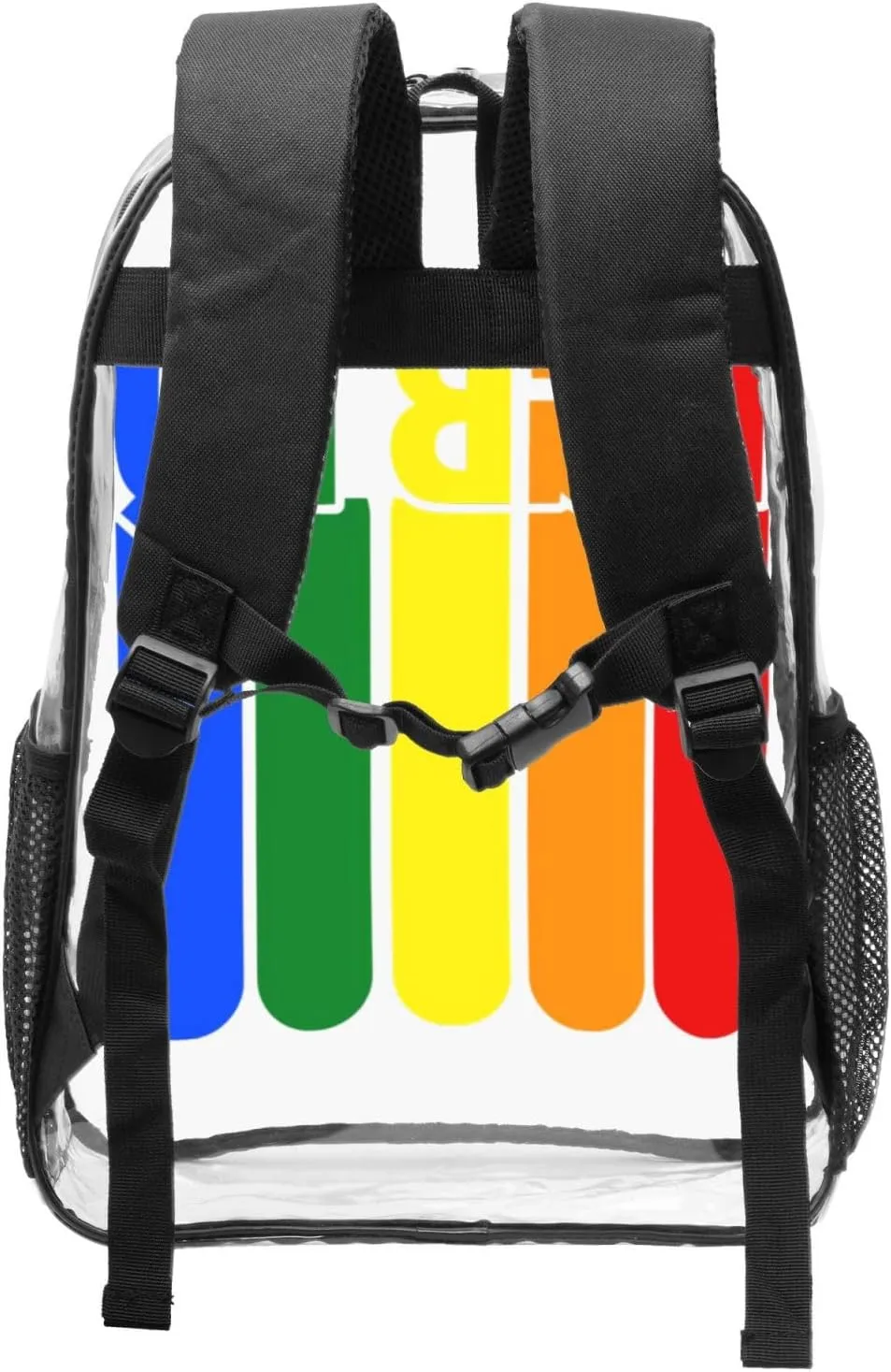 LGBT Pride Rainbow Gay LGBTQ 16 Inch Clear PVC Backpacks Transparent Backpack Multipurpose Double Shoulder Bag for Men Women Gifts