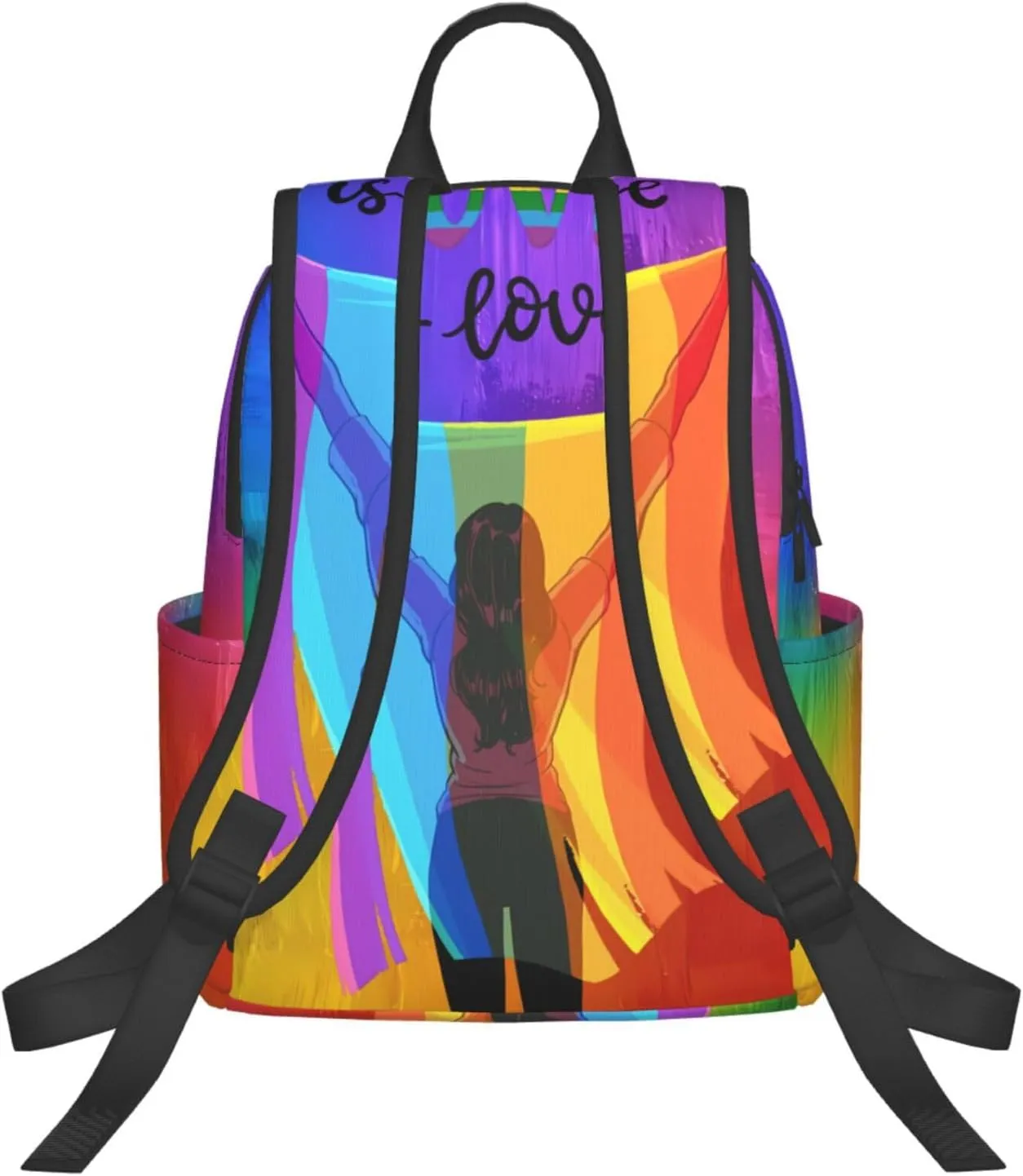 LGBT Rainbow Gay Pride Flag Love Is Love Travel Laptop Backpack Casual Backpacks Double Shoulder Daypack Notebook Rucksack Work Bags Sports Bag for Hiking Camping Beach