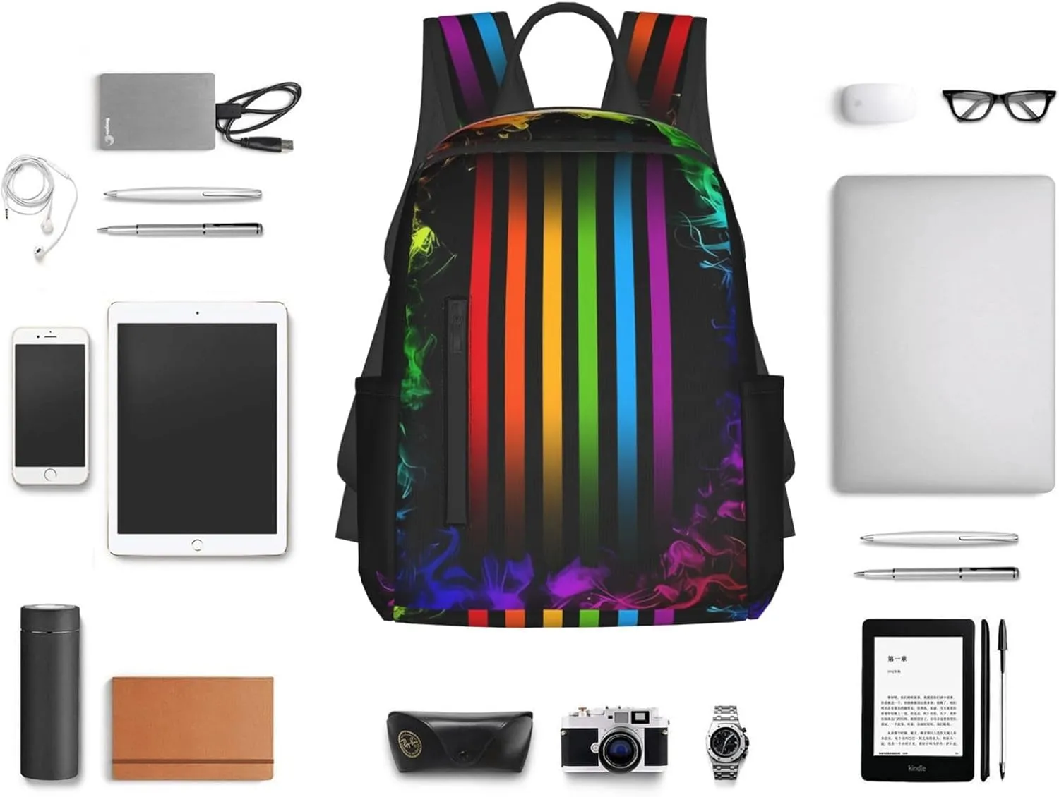 LGBT Rainbow Gay Pride Flag Travel Laptop Backpack Casual Backpacks Double Shoulder Daypack Notebook Rucksack Work Bags Sports Bag for Hiking Camping Beach