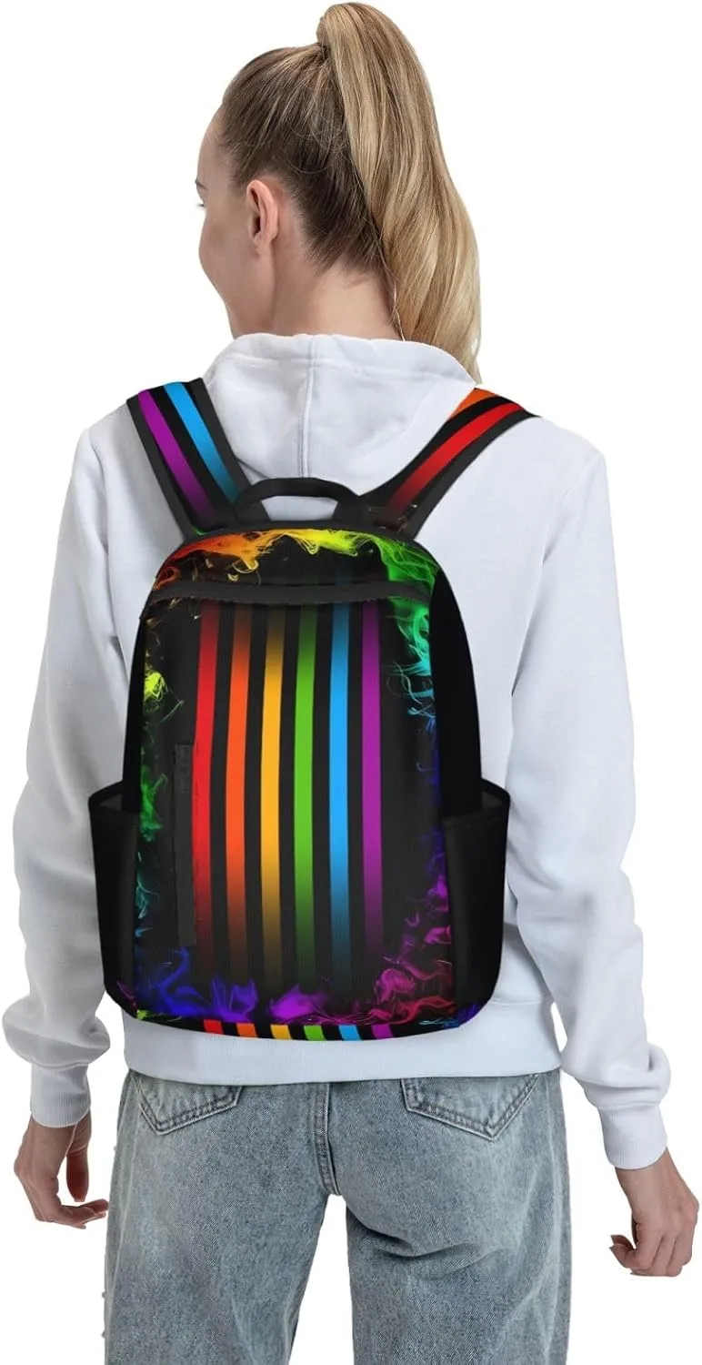 LGBT Rainbow Gay Pride Flag Travel Laptop Backpack Casual Backpacks Double Shoulder Daypack Notebook Rucksack Work Bags Sports Bag for Hiking Camping Beach