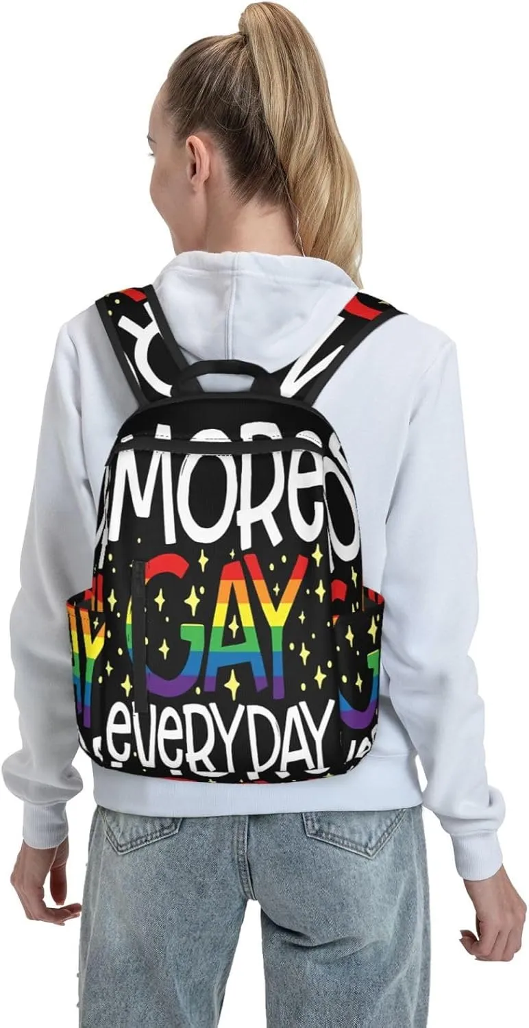 LGBT Rainbow Pride More Gay Everyday Travel Laptop Backpack Casual Backpacks Double Shoulder Daypack Notebook Rucksack Work Bags Sports Bag for Gym Hiking Camping Beach