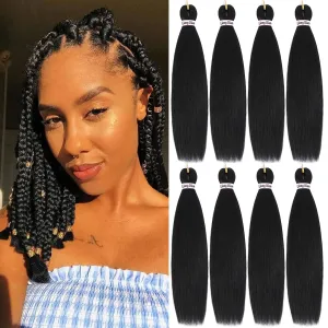 Liang Dian Braiding Hair Professional Pre-stretched Braiding Hair 12 Inch 8 Packs Natural Black Hot Water Setting Synthetic Hair Crochet Braiding Hair Extension(12 Inch,1B)