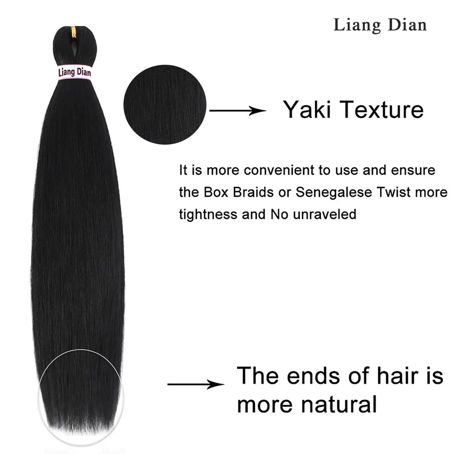 Liang Dian Braiding Hair Professional Pre-stretched Braiding Hair 12 Inch 8 Packs Natural Black Hot Water Setting Synthetic Hair Crochet Braiding Hair Extension(12 Inch,1B)