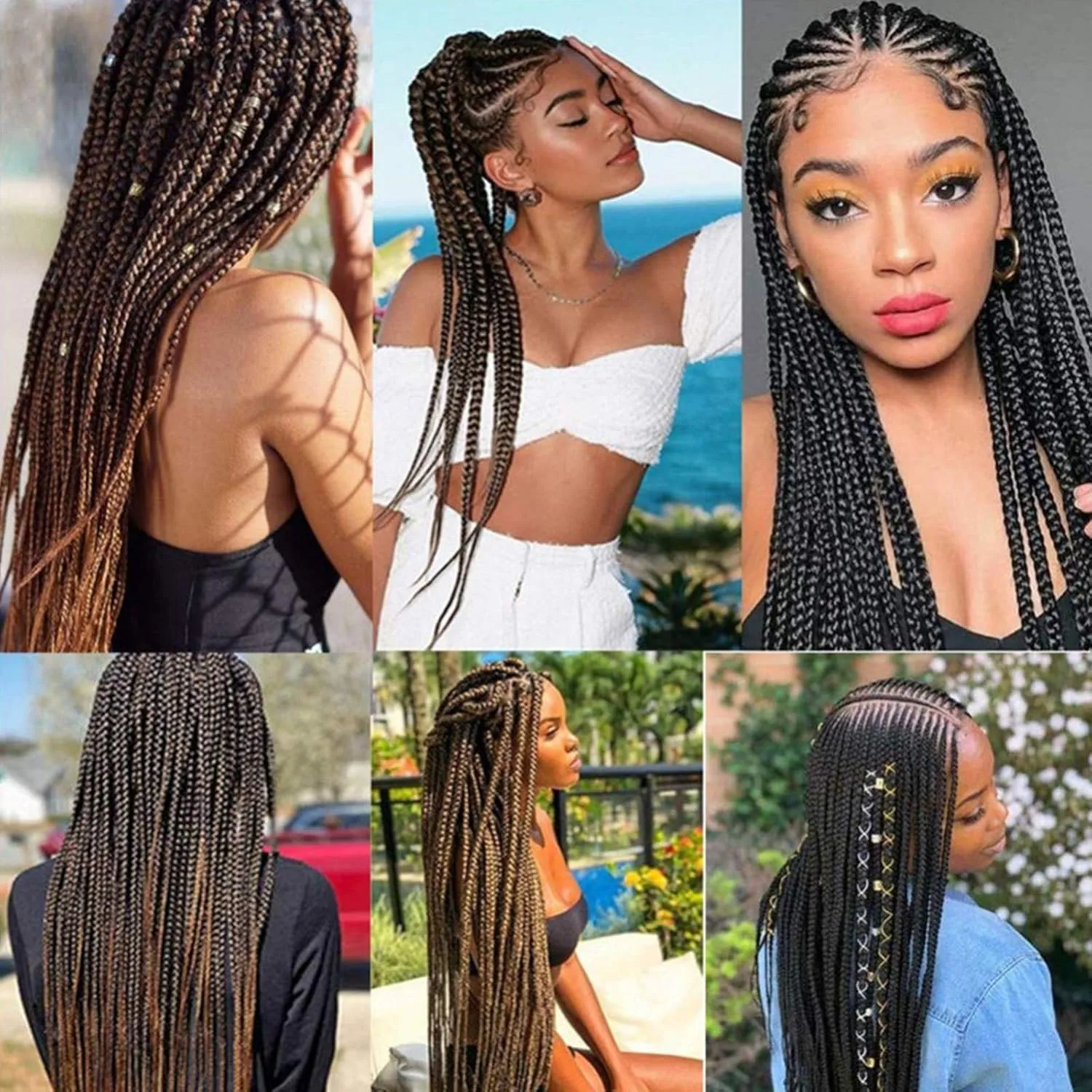 Liang Dian Pre-Stretched Braiding Hair 22 inch 6 packs Hot Water Setting Synthetic Hair Crochet Braiding Hair Extension(1B/27)