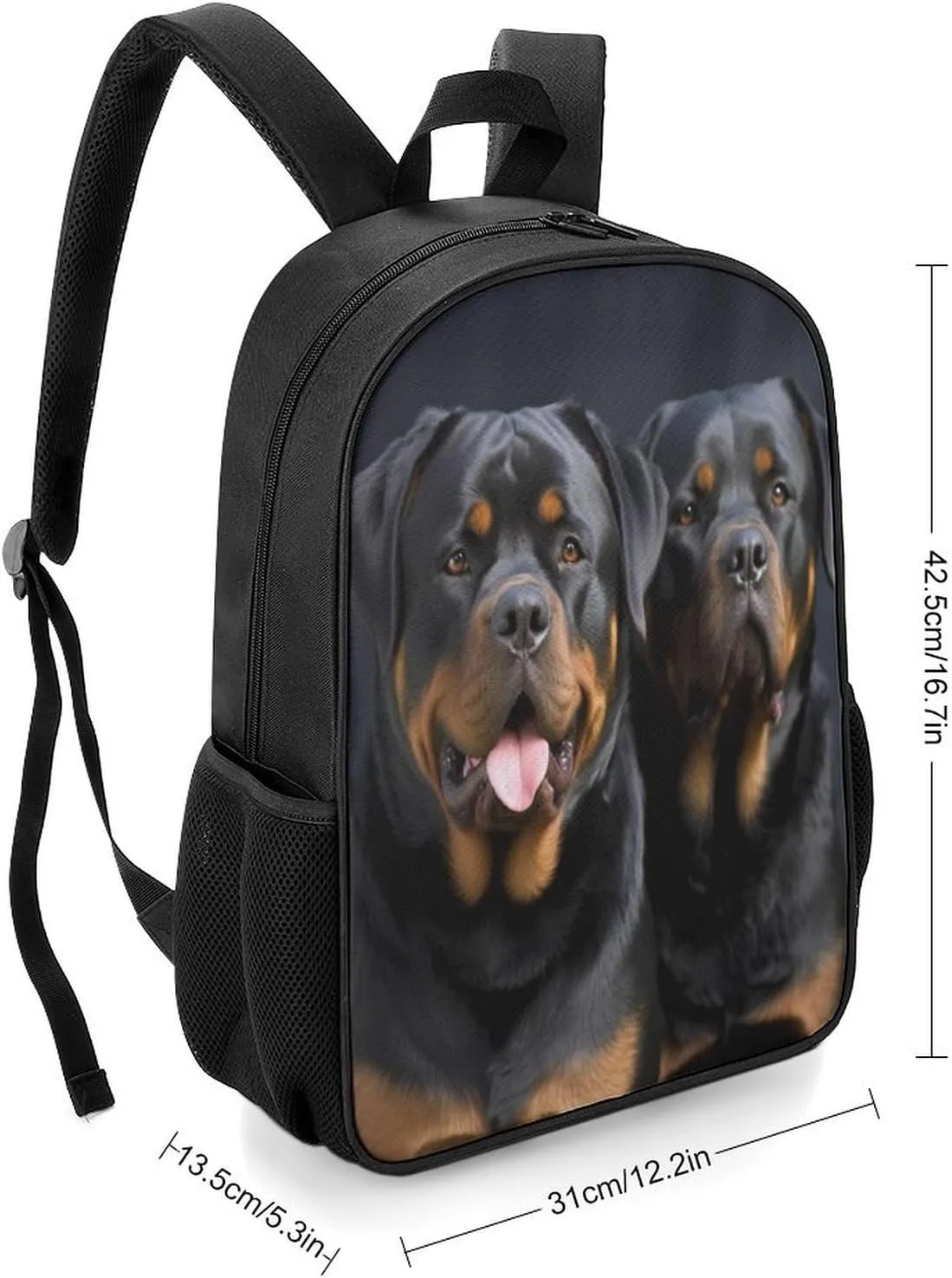 Lightweight Backpacks Cute Travel Bag Durable Rottweiler Wallpaper Printing Small Travel Backpack For Women & Men