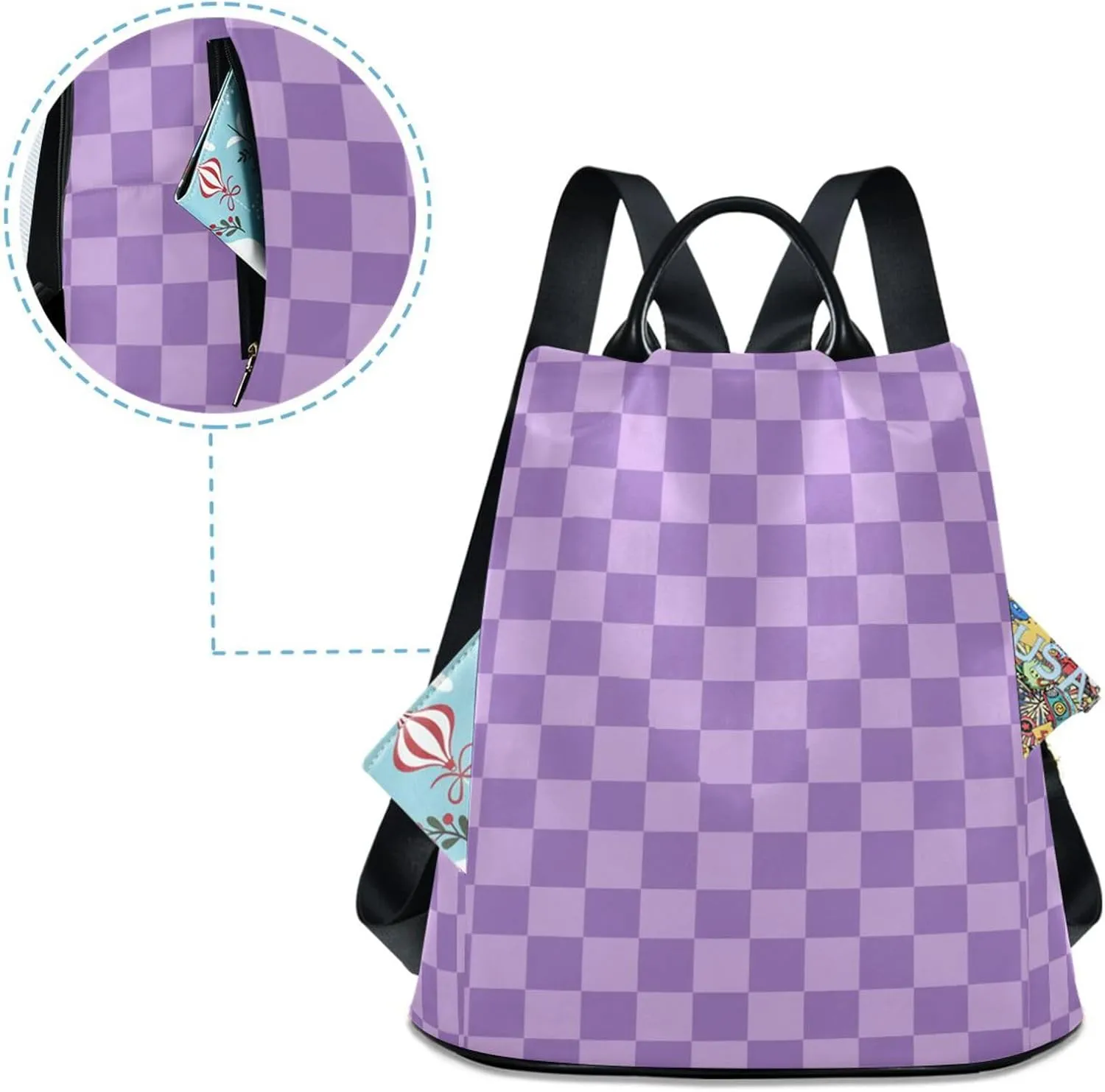 Lightweight Women Backpack Purse Shoulder Bag Casual Daypack Anti-theft Zipper With Pockets Pattern 1