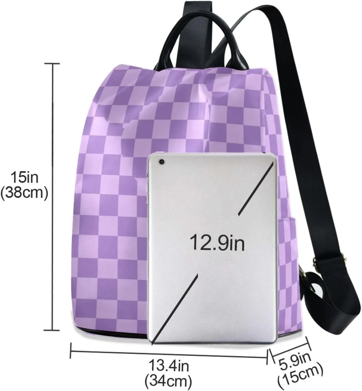 Lightweight Women Backpack Purse Shoulder Bag Casual Daypack Anti-theft Zipper With Pockets Pattern 1