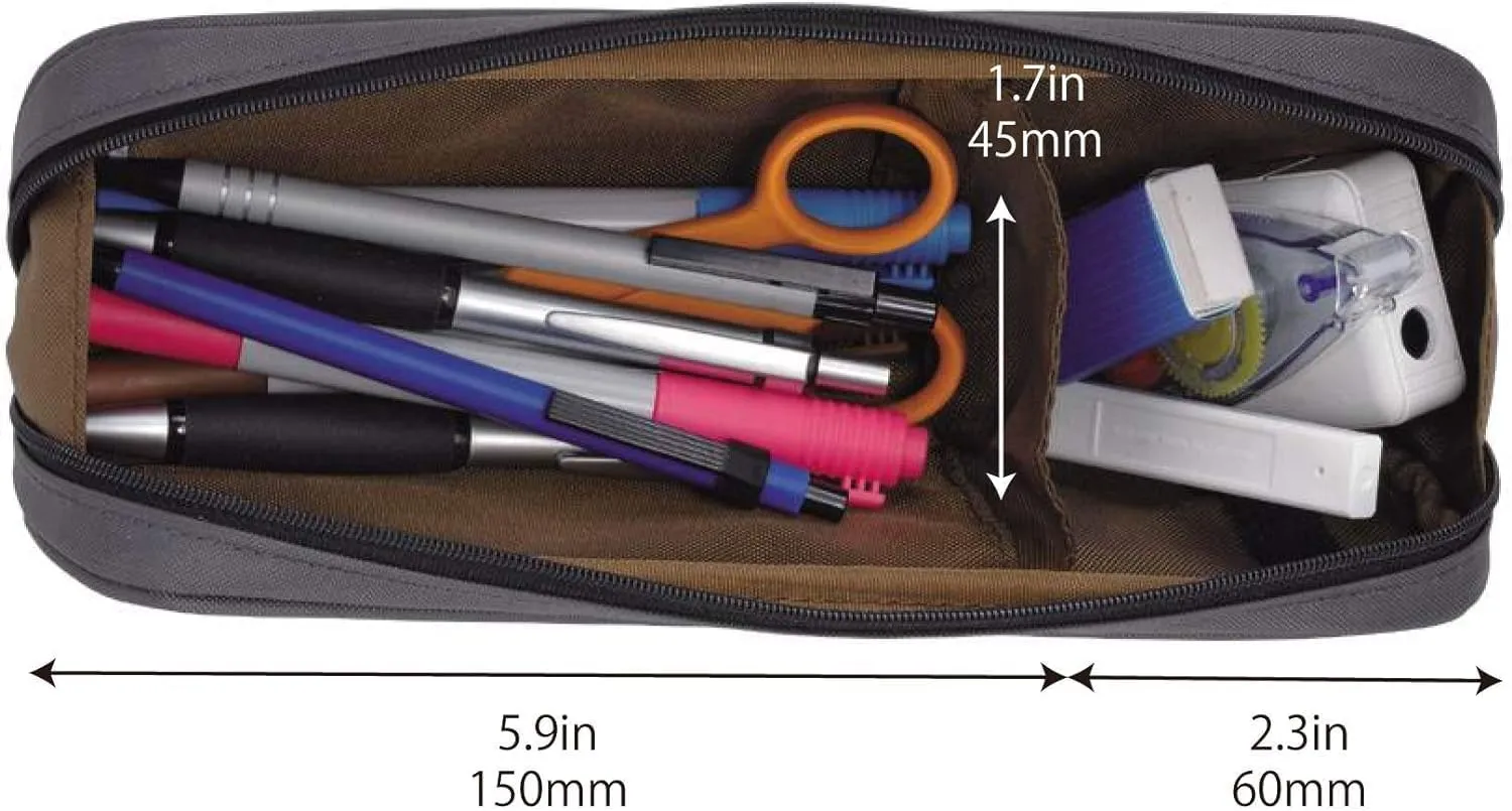 LIHIT LAB Large Capacity Zipper Long Pencil Case For School Office College, Big Capacity Pencil Bag Holder Adults Teen Boys Girls, Travel Cosmetics Storage, Coral (A7552-103)