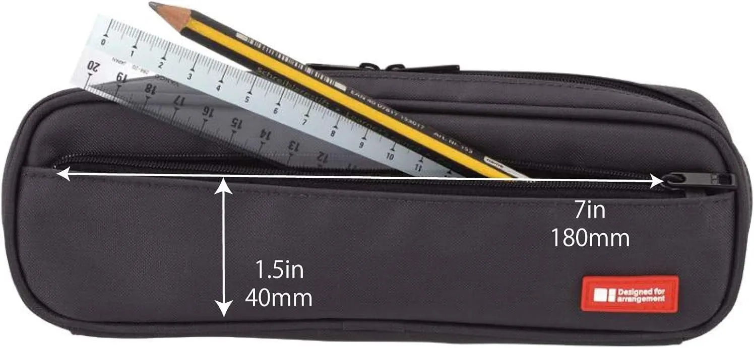 LIHIT LAB Large Capacity Zipper Long Pencil Case For School Office College, Big Capacity Pencil Bag Holder Adults Teen Boys Girls, Travel Cosmetics Storage, Coral (A7552-103)