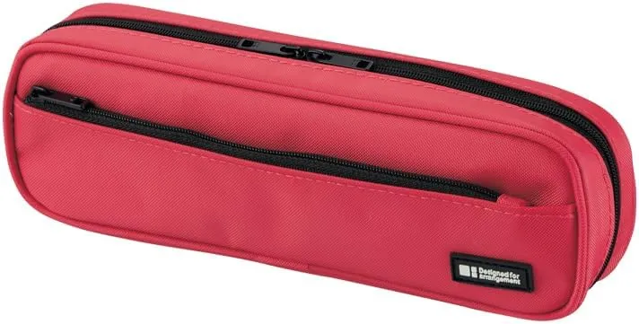 LIHIT LAB Large Capacity Zipper Long Pencil Case For School Office College, Big Capacity Pencil Bag Holder Adults Teen Boys Girls, Travel Cosmetics Storage, Coral (A7552-103)