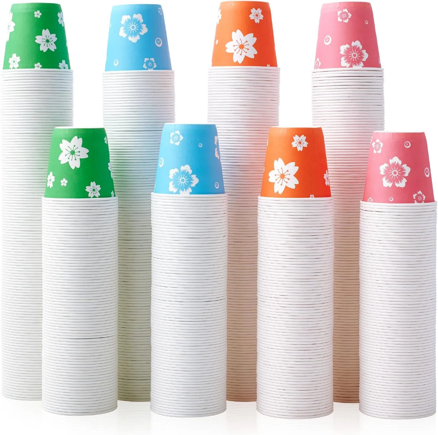LITOPAK 800 Pack 3oz Disposable Bathroom Cups, Colorful Disposable Mouthwash Cups, Small Disposable Cups, Mini Paper Cups for Parties, Picnics, Barbecues, Travel and Events