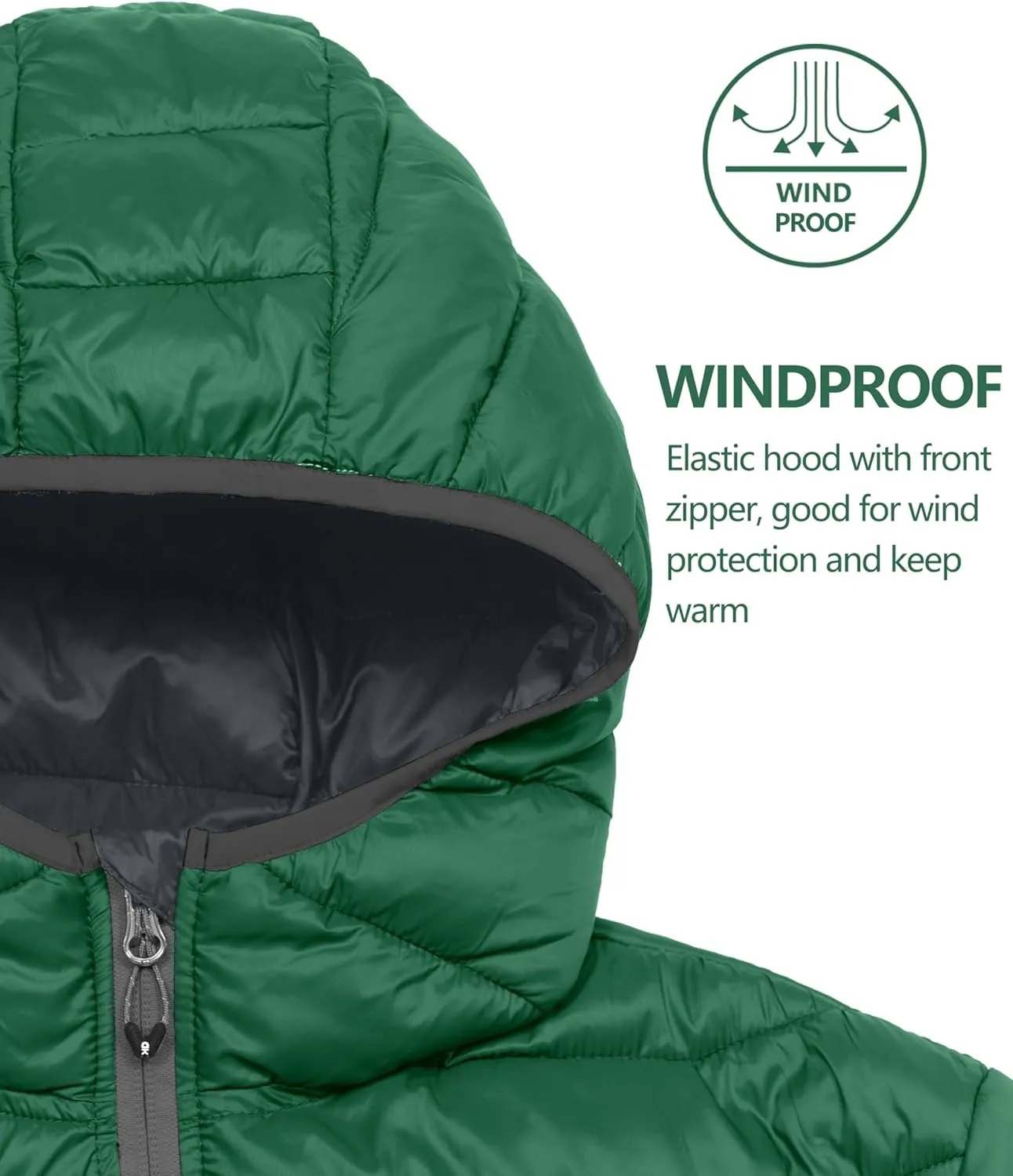 Little Donkey Andy Men's Packable Puffer Jacket Lightweight Hooded Windproof Winter Coat with Recycled Insulation