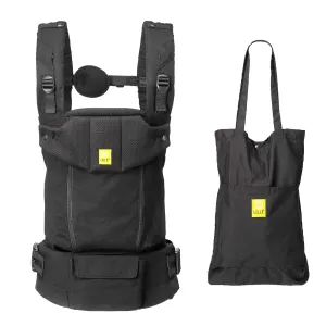 LÍLLÉbaby Serenity 6-in-1 Ergonomic Baby Carrier, Newborn to Toddler, Lumbar Support with Convertible Tote, Black