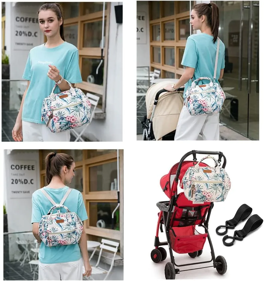 Lmbabter Baby Diaper Bag Backpack Convertible Mini Smart Tote Bag Stroller Organizer Nappy Backpack for Outdoor
