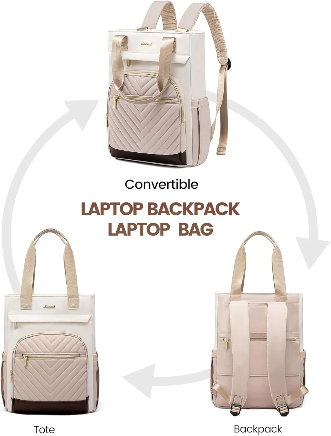 LOVEVOOK Laptop Backpack for Women, 15.6 Inch Work Laptop Bag Teacher Nurse Backpack, Wide Open Travel Tote Backpack Purse Business Computer Daypack