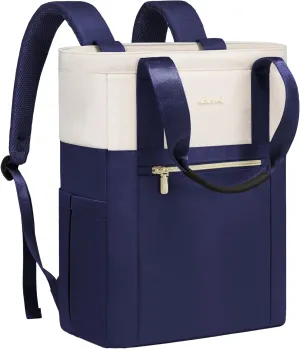 LOVEVOOK Laptop Backpack for Women, 15.6’’ Laptop Bag for Women Tote Bag Convertible, Lightweight Travel Backpack for College, Wide Open Work Backpack for Nurse Teacher Water-resistant Blue